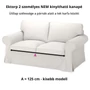 Kép 3/3 - Ektorp kanapé huzat 2 személyes nem kinyitható (kisebb modell) - Hanna világosszürke