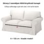 Kép 2/3 - Ektorp kanapé huzat 2 személyes nem kinyitható (kisebb modell) - MV fehér