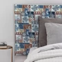 Kép 1/6 - Patchwork mintás falvédő erdei állatok KÉK