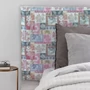 Kép 1/6 - Patchwork mintás falvédő erdei állatok RÓZSASZÍN