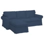 Kép 1/2 - 3 személyes Ektorp kanapéhuzat bal oldali fekvőfotellal - Hanna denim