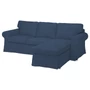 Kép 1/2 - 3 személyes Ektorp kanapéhuzat jobb oldali fekvőfotellal - Hanna denim